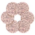 thumbnail image 2 of Pink Hearts Flowers Keys 6 Pcs Drink Coasters with Holder Absorbent Coasters Woven Coasters for Drinks Table Desk Protection Home Decor, 2 of 7