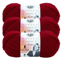 Lion Brand Yarn Vanna's Choice Cranberry Medium Acrylic Yarn 3 Pack