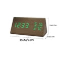thumbnail image 3 of Binwennn New Temperature And Humidity Multifunctional Silent Alarm Clock LED Wooden Clock Student Electronic Clock Bedside Desk Multifunctional Alarm Clock White Letter Model Kid Cook Bathroom Timer 2, 3 of 4