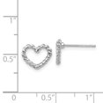 thumbnail image 3 of 14k White Gold Heart Stud Earrings Ball Button Love, 3 of 7