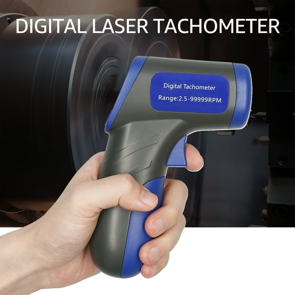 Dazzduo Digital Handheld RPM Meter Speedmeter, Backlit LCD Display Tachometer for Motor Machine Lathe