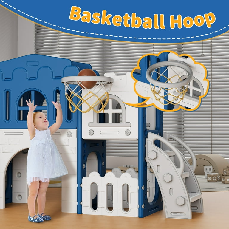 WFUN 9-in-1 Toddler Slide Playset, Indoor Outdoor Playground
