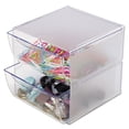 thumbnail image 6 of Stackable Cube Organizer, 2 Compartments, 2 Drawers, Plastic, 6 x 7.2 x 6, Clear, 6 of 11