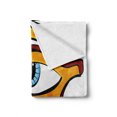 thumbnail image 2 of Eye Soft Flannel Fleece Throw Blanket, Traditional Eye Mystic Egyptian Ornamental Print on Plain Background, Cozy Plush for Indoor and Outdoor Use, 50" x 60", Pale Blue Orange, by Ambesonne, 2 of 6