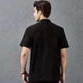 thumbnail image 3 of Cocinero de algodón Uniforme de manga corta Cocina de verano delantal Botones Trajes cómodos camisas para hombres suministros para hombre para restaurante negro l Scienceny LF000328-16, 3 of 7