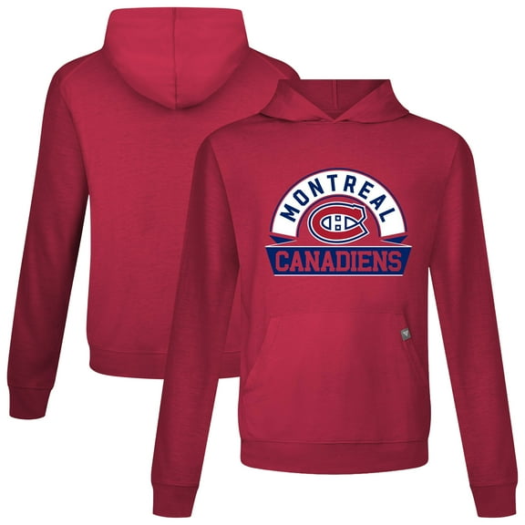 Men's Levelwear Red Montreal Canadiens Relay Banner Arch Pullover Hoodie