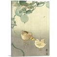 thumbnail image 1 of ARTCANVAS Two Chicks Fighting Over Butterfly Canvas Art Print by Ohara Koson - Size: 12" x 8" (0.75" Deep), 1 of 5