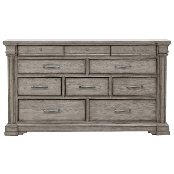 HomeFare Madison Ridge 10 Drawer Dresser in Heritage Gray
