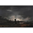 thumbnail image 3 of Aert van der Neer 18x13 Black Modern Framed Museum Art Print Titled - Moonlit Landscape with a Windmill (Early to Mid 1650s), 3 of 5
