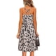 thumbnail image 3 of VISgogo Vestido sin mangas de verano para mujer, estampado de flores/leopardo para adultos, cuello en V, correa de espagueti cruzada, una pieza con bolsillos VISgogo  moda, 3 of 6