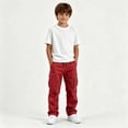 thumbnail image 5 of yillto Boys Cargo Pant Elastic Waist Drawstring Straight Leg Loose Sweatpants with Pockets 5-15 Years, 5 of 7