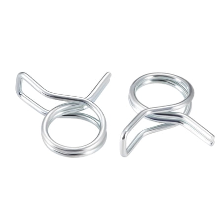 Uxcell 0.31 Double Wire Motorcycle ATV Fuel Line Hose Tube Spring Clips Clamp Zinc Plated 20Pcs