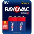 thumbnail image 1 of RAYOVAC RKVA16042TFUS, Piles Alcalines Fusion Longue Durée (9 V, Lot de 2), 1 of 8