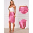 thumbnail image 2 of DARING DIVA Women's Holographic Shiny Metallic Midi Skirt Small Pink, 2 of 5
