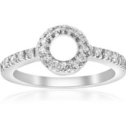 Pompeii 1/3ct Pave Halo 14K White Gold Diamond Engagement Setting Mount (G/H,I2)