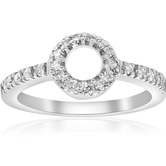 Pompeii 1/3ct Pave Halo 14K White Gold Diamond Engagement Setting Mount (G/H,I2)