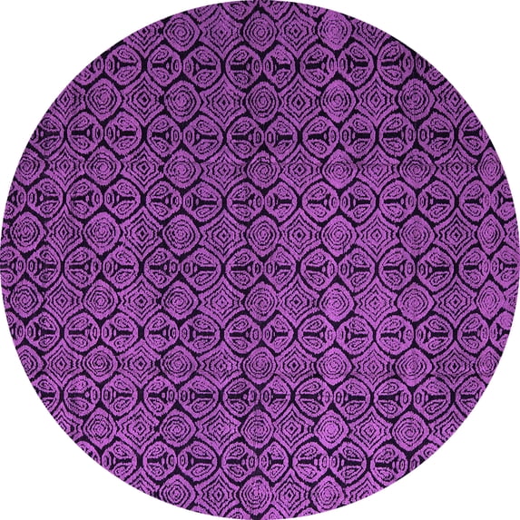 Ahgly Company Indoor Round Abstract Purple Modern Area Rugs, 4' Round
