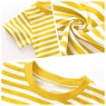 thumbnail image 4 of Boys Girls T Shirts Kids Colorful Striped Basic Shirt (Yellow 18-24 Months), 4 of 9