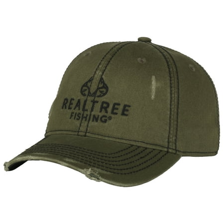 Outdoor Cap Hat, Realtree® Structured 6-Panel Chino Cotton Twill Fishing Hat with Heavy Fray