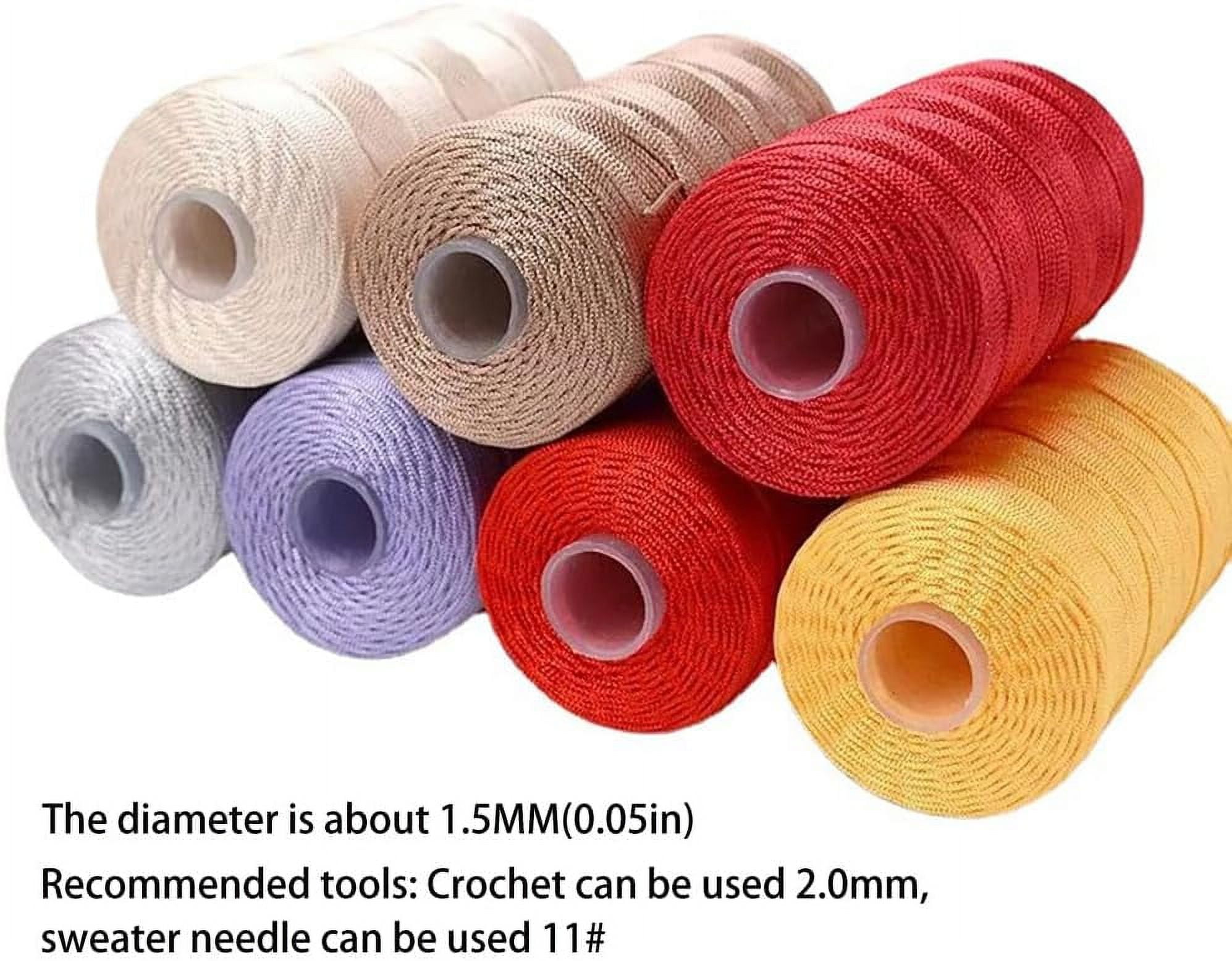 DJH-3Pcs Soft Cord Nylon Yarn, Ice Linen Silk Hand Knitting Light Body Yarn Summer Sun Hat Yarn Hollow Yarn for Crocheting for DIY Summer Shoes Bags Cushions 100g/3.53ounces/Roll-1