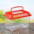 thumbnail image 4 of Tanque de plástico grande, mediano y pequeño para tortugas, tanque para peces de colores, caja de alimentación para reptiles, caja de transporte transparente portátil, caja para tortugas, 4 of 5