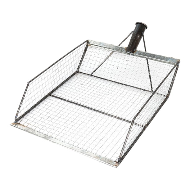 Palas de suelo con fugas,Palas tamizadoras de pantalla de filtro,Palas de granos agrícolas,Acero inoxidable para castañas de suelo con forma de reloj Malla 12 cm.