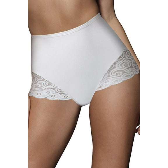 Bali 2 Pack Shapewear Lace Leg Brief Firm Control Panties Shaper Microfiber X054