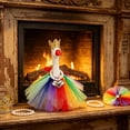 thumbnail image 4 of Gumesh Rainbow Porch Goose Outfit Goose Outfit Lawn Geese Costume Clothes Pearl Tie Fits 23" Cement Geese Statue for Pride Month Outdoor Garden Yard Patio Art Decor, 4 of 7
