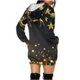 thumbnail image 4 of miqiqism Women's Christmas Hoodie Casual Long Sleeve Christmas Dress Hooded Comfy Crew Neck Xmas Sweatshirt Christmas Print Loose Pullover Shirts for Women,B#01_Black,X-Large, 4 of 6