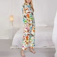 thumbnail image 4 of Kll Animals Print Women'S Long Sleeve Pajamas With Pants Sleepwear Loungewear 2 Set-Small, 4 of 9