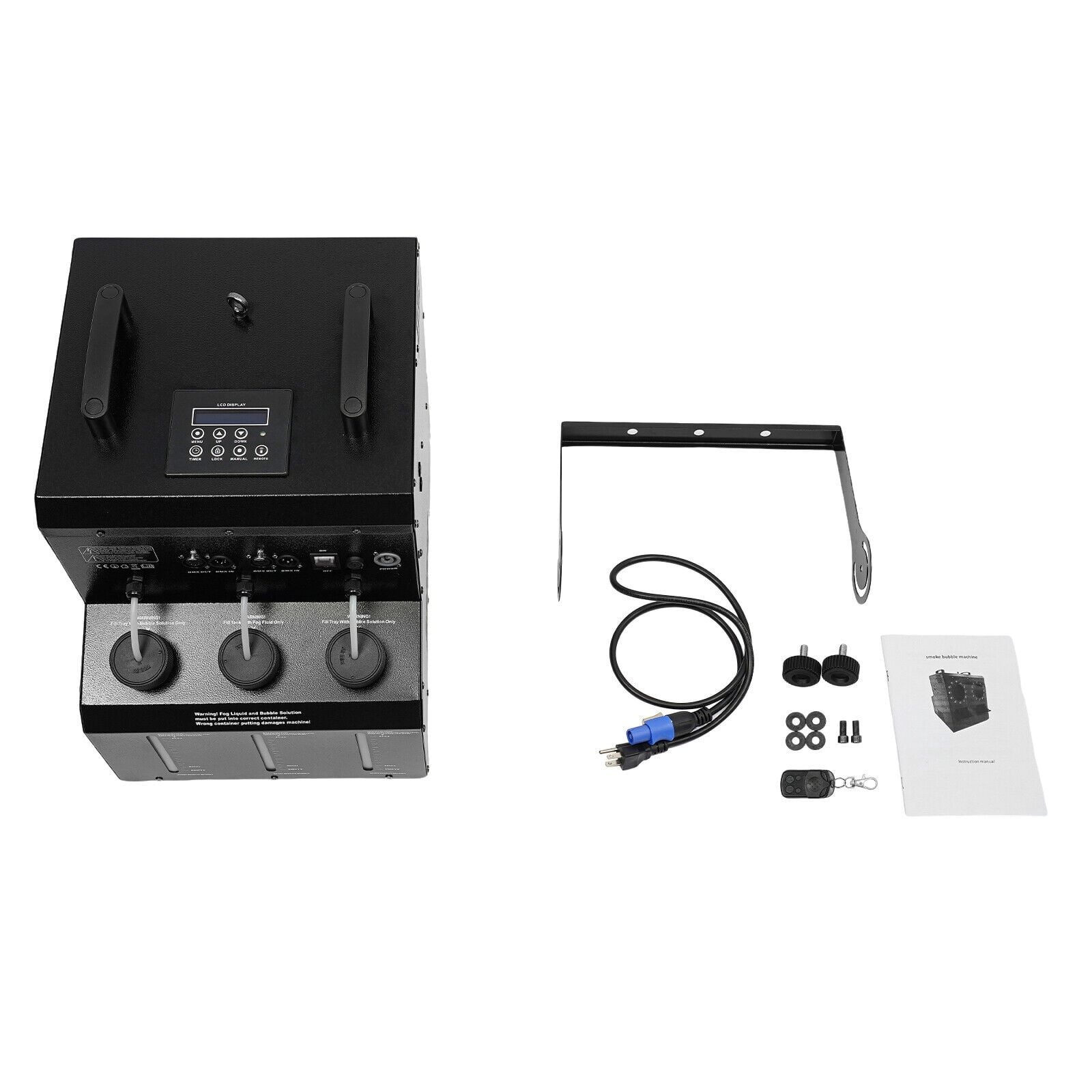 Miumaeov 900W 110V 3-In-1 Smoke Bubble Fog Machine RGB LED Bubble Blower Fogger Stage Lighting Effect DMX8 Remote Control