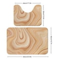 thumbnail image 2 of Brown Marble Pattern Bathroom Rugs, 2 Pieces Bath Rug Mat U Shaped Toilet Rugs, Soft Absorbent Bath Rugs, Machine Washable, Non-Slip Bath Mats For Tub, Shower And Bath Room, 2 of 6
