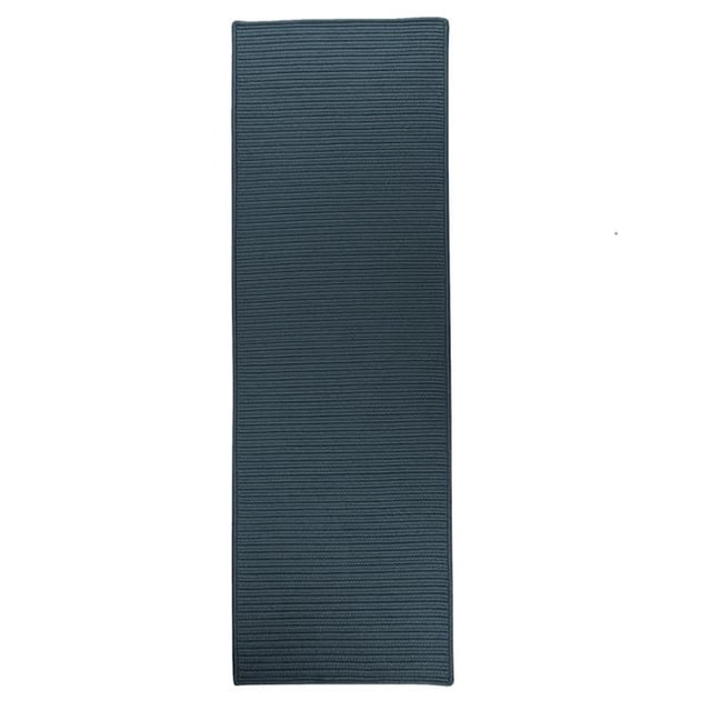Colonial Mills Rug RT57R028X180S 2 ft. 4 in. x 15 ft. Reversible Flat-Braid Rectangle Runner Cobalt Blue