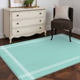 thumbnail image 3 of Pure Light Cyan Runner Rug 2.7x5 FT, Non Slip Entryway Carpet, Simple Solid Color Washable Soft Floor Carpet Entrance Mat Non-Shedding Throw Rug for Hallway Laundry Room Bedside, 3 of 9