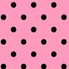 V.I.P by Cranston Black on Pink Fabric, per Yard
