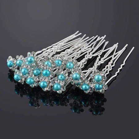 Small Pearl Amp Rhinestone Flower Hair Pins In 12 Elegant Colors