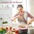 thumbnail image 4 of 17 Piece Ceramic Pots and Pans Set Non Stick, Cookware Set with Detachable Handle, Dishwasher/Oven Safe, Induction Ready, Stackable RV Kitchen Cooking Set Removable Handles Pots Protectors, Pink, 4 of 7