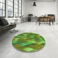 thumbnail image 4 of Ahgly Company Machine Washable Indoor Round Transitional Seaweed Green Area Rugs, 5' Round, 4 of 7