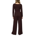 thumbnail image 4 of Ygbgbb Womens V Neck Cami Stripe Print High Waist Wide Leg Jumpsuit with Side Pockets for Beach Coffee XL, 4 of 6