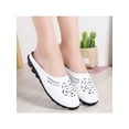 thumbnail image 4 of Woobling Womens Mules & Clogs Slip On Loafers Closed Toe Slides Lightweight Flats Work Slippers White 9, 4 of 9