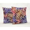 thumbnail image 2 of Batik Tie Dye Pillowcase / Pillow Cover by Penny's Needful Things (14 x 14) (Pink Purple Brown Floral), 2 of 5