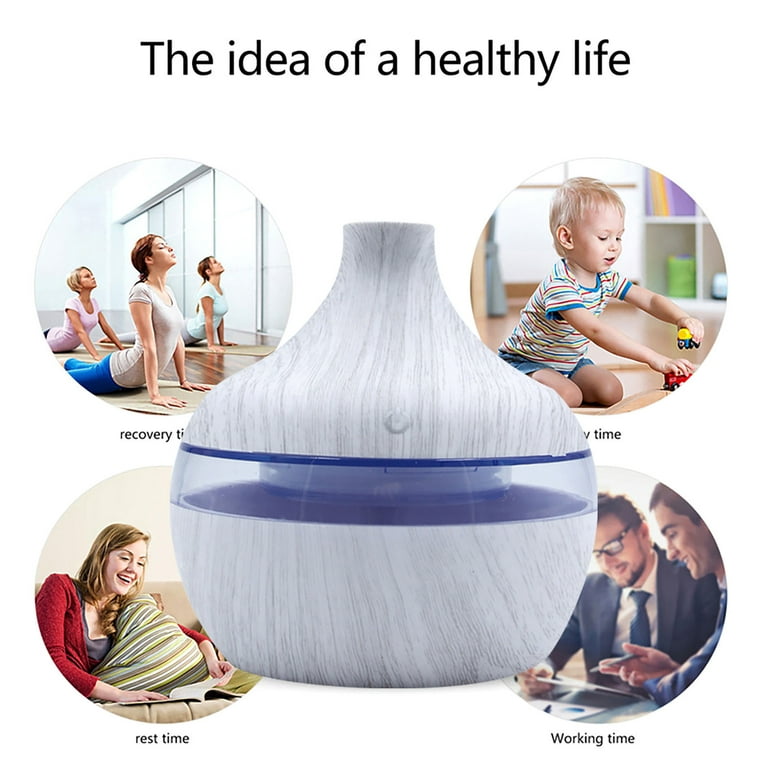 Clearanceeqwljwe Aroma Essential Oil Diffuser, 300ml Ultrasonic Cool Mist Humidifier , Modern Style, Quiet, 7-Color LED Light, Child & Pet Safe