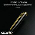 thumbnail image 3 of STONEGO Fashion Metal Fountain Pen, Metal Ink Pens with Ink Refill Converter Sleek Lacquer Housing Calligraphy Pens Black, 3 of 5