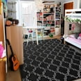 thumbnail image 4 of Lochas Fluffy Shaggy Rug Moroccan Geometric Soft Modern Area Rug for Living Room Home Decor Low Pile Carpet,Black,7x10 Feet, 4 of 7