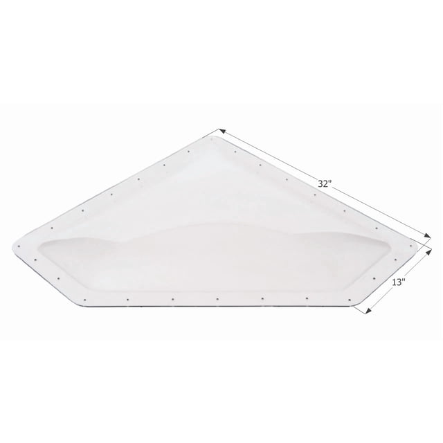 Icon Skylight 01868 4 Inch High Bubble Type Dome; Neo Angle; For 28 Inch Length x 10 Inch Width Opening; 32 Inch Length x 13 Inch Width Flange; Clear; Polycarbonate; Without Blind; Single