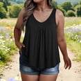 thumbnail image 2 of DDAPJ pyju Womens Plus Size Tank Tops Sleeveless Hide Belly Shirt Flowy Pleated Tunics Summer Casual Blouses Black XL, 2 of 6