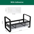 thumbnail image 6 of Sponge Holder for Kitchen Sink- Stainless Steel Kitchen Sink Caddy for Organizing Sponge, Brush & Soap Dish Dispenser, Kitchen Sink Organizer Rack with Adhesive or Counter top, Black, 6 of 7
