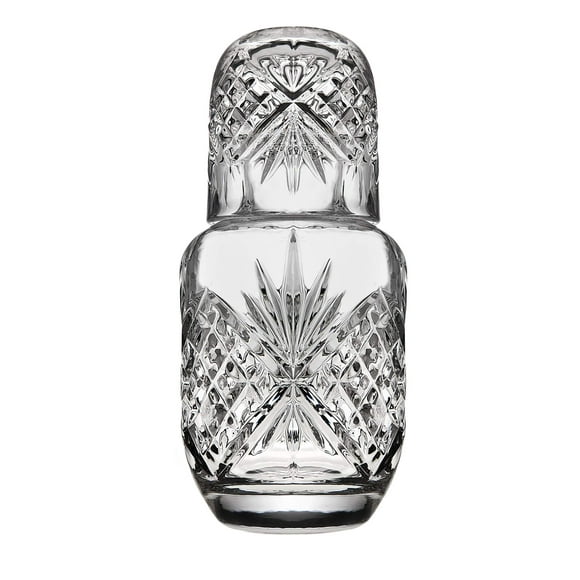 Mesita de noche Carafes Godinger con vaso Crystal Dublin de 470 ml