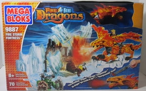 Details about   Mega Bloks Fire & Ice Dragons 9887 Fire Storm Fortress Hinge Wall Piece 