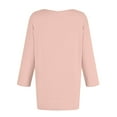thumbnail image 4 of felwors 3/4 Length Sleeve Womens Tops Dressy Casual V-Neck Puff Sleeve Blouses Business Work Tunic Shirt S-XXL (Light Pink, XXXL), 4 of 7